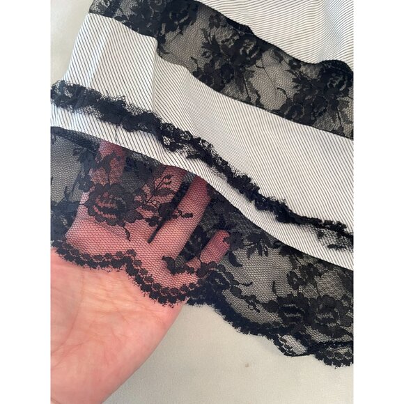 Y2K Poleci Black & White Lace Camisole Top - Size M - Picture 5 of 7